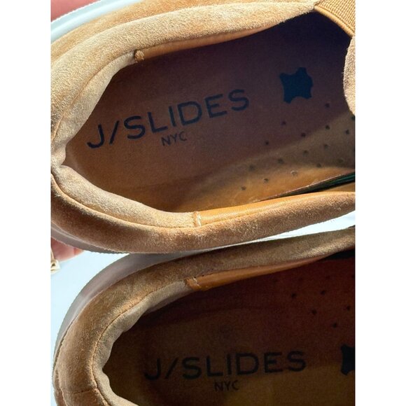 J/Slides NYC Womens 10 Aileen Platform Slip On Sneakers Brown Suede Leather‎ - Picture 6 of 10